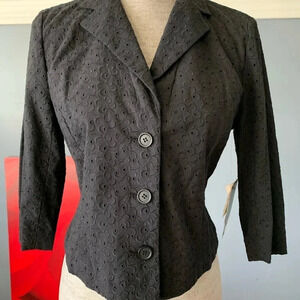 **NEW Josephine Chaus Black Eyelet Blazer 8P